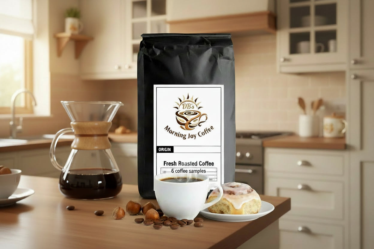 Flavored Coffees Sample Pack-French Vanilla, Hazelnut, Cinnabun, Carmel, Mocha, Cinnamon Hazelnut