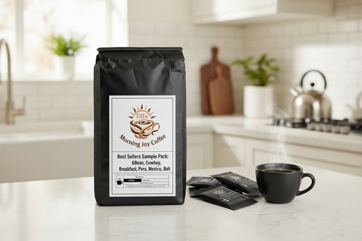 Best Sellers Sample Pack: 6Bean, Cowboy, Breakfast, Peru, Mexico, Bali